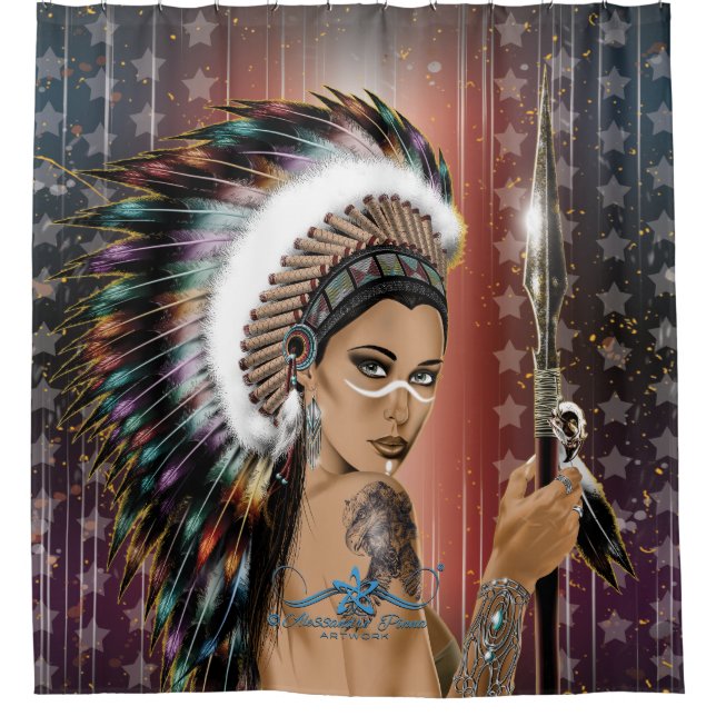Lady Sioux Shower Curtain (Front)