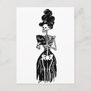 Lady Skeleton Postcard