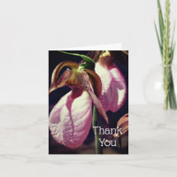 Lady Slipper Flowers Customisable Thank You Card