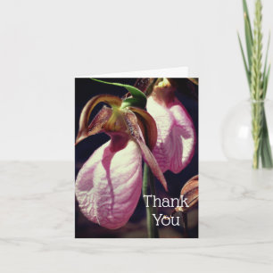 Lady Slipper Flowers Customisable Thank You Card