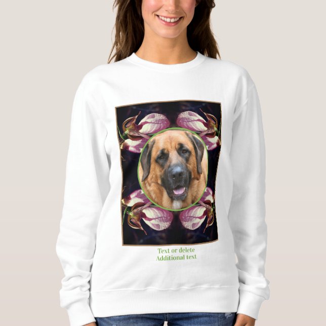Lady Slipper Orchid Frame Create Your Own Photo Sweatshirt (Front)
