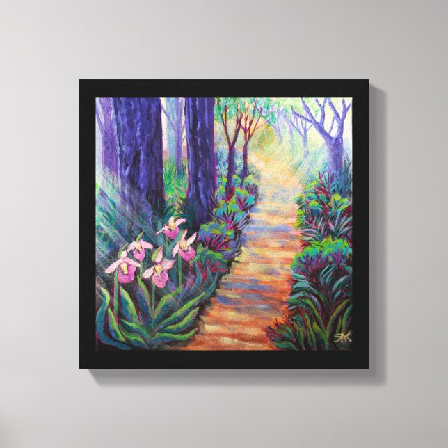 Lady Slippers on the Path Canvas Print (Front)