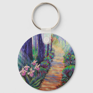 Lady Slippers on the Path Key Ring