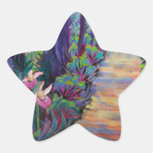 Lady Slippers on the Path Star Sticker