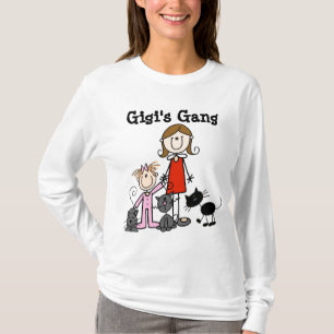 Lady, Small Girl, Three Cats T-Shirt