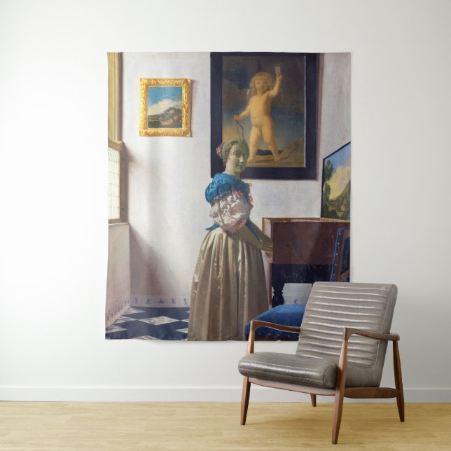 Lady Standing at a Virginal, Johannes Vermeer Tapestry (In Situ)