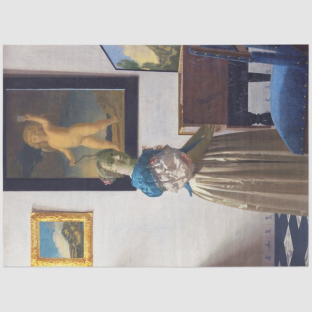 Lady Standing at a Virginal, Johannes Vermeer Tissue Paper (Front)