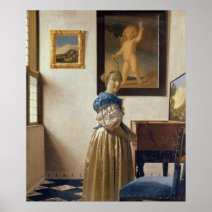 Lady standing at the Virginal, c.1672-73 Poster