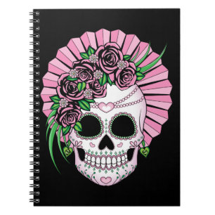 Lady Sugar Skull Spiral Notebook