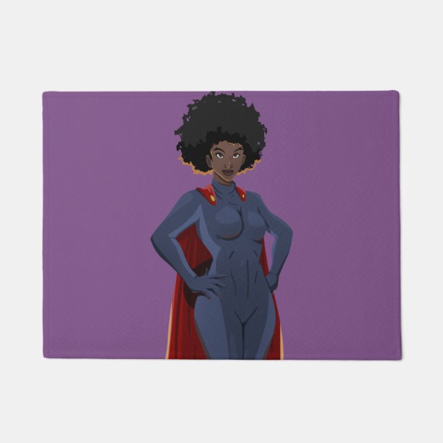 Lady Super Hero Doormat (Front)