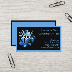 Lady Surrounded by Splashing Water Illustration Business Card