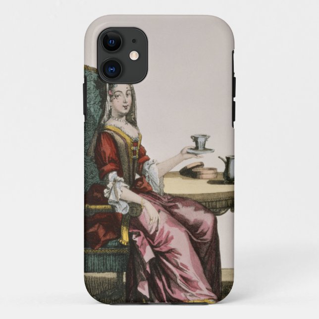 Lady Taking Coffee, fashion plate, c.1695 (engravi Case-Mate iPhone Case (Back)