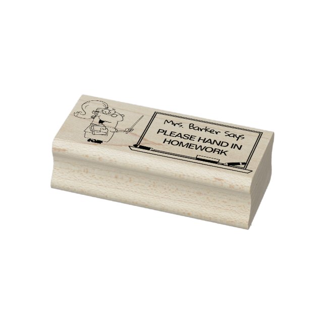 Lady Teacher Says.. Please Hand In Homework Rubber Stamp (Stamp)