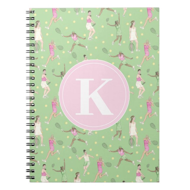 Lady Tennis Players Personalised Notebook (Front)