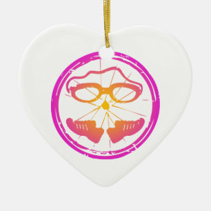 Lady Triathlon, woman triathlon Ceramic Tree Decoration
