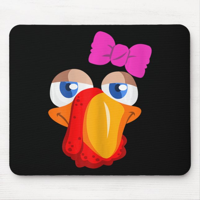 Lady Turkey Face  Mouse Pad (Front)