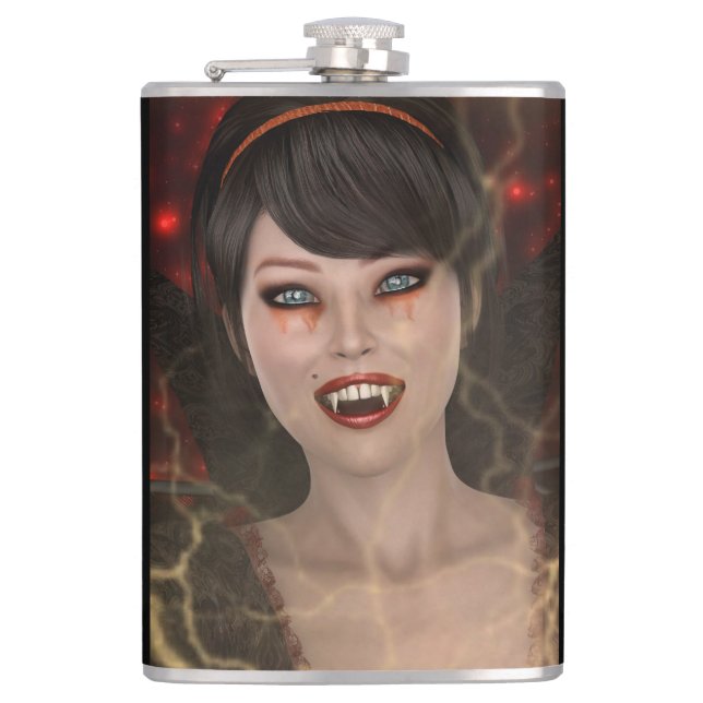 Lady Vamp Hip Flask (Front)