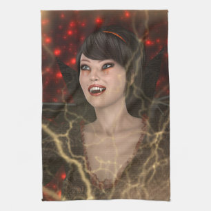 Lady Vamp Tea Towel