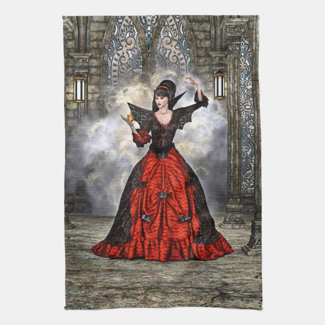 Lady Vamp Tea Towel (Vertical)