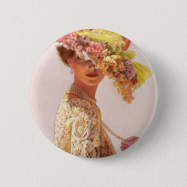 Lady Victoria 6 Cm Round Badge (Front)