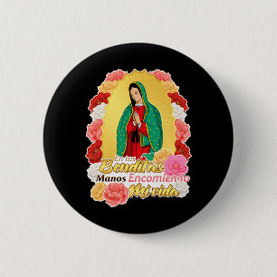 Lady Virgen De Guadalupe Saint Virgin Mary Roses 6 Cm Round Badge