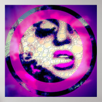 Lady W/Attitude florescent Abstract Art Decor