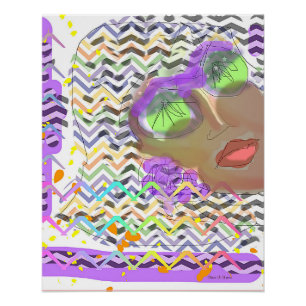 Lady Wearing Green Lenses Poster