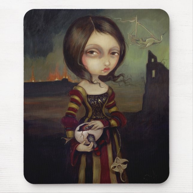 Lady with a Bosch Egg gothic Mousepad (Front)