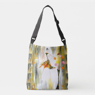 Lady with a butterfly crossbody bag