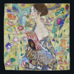 Lady with A Fan, Gustav Klimt Bandana<br><div class="desc">Gustav Klimt (July 14, 1862 – February 6, 1918) was an Austrian symbolist painter and one of the most prominent members of the Vienna Secession movement. Klimt is noted for his paintings, murals, sketches, and other objets d'art. In addition to his figurative works, which include allegories and portraits, he painted...</div>