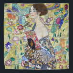 Lady with A Fan, Gustav Klimt Bandana<br><div class="desc">Gustav Klimt (July 14, 1862 – February 6, 1918) was an Austrian symbolist painter and one of the most prominent members of the Vienna Secession movement. Klimt is noted for his paintings, murals, sketches, and other objets d'art. In addition to his figurative works, which include allegories and portraits, he painted...</div>