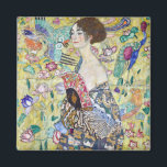 Lady with A Fan, Gustav Klimt Magnet<br><div class="desc">Gustav Klimt (July 14, 1862 – February 6, 1918) was an Austrian symbolist painter and one of the most prominent members of the Vienna Secession movement. Klimt is noted for his paintings, murals, sketches, and other objets d'art. In addition to his figurative works, which include allegories and portraits, he painted...</div>
