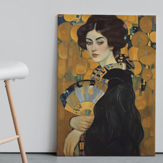LADY WITH A FAN Gustav Klimt wall art poster