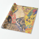 Lady With A Fan Gustav Klimt Wrapping Paper<br><div class="desc">Lady With A Fan Gustav Klimt</div>