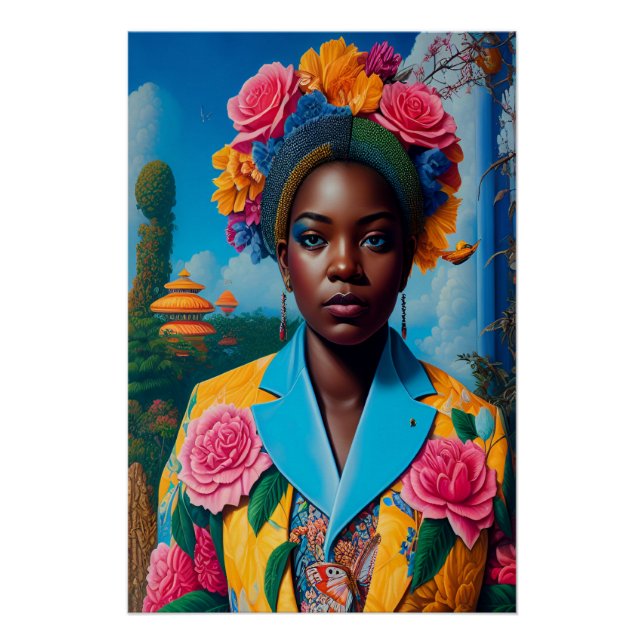 Lady with a floral suit jacket poster (Front)