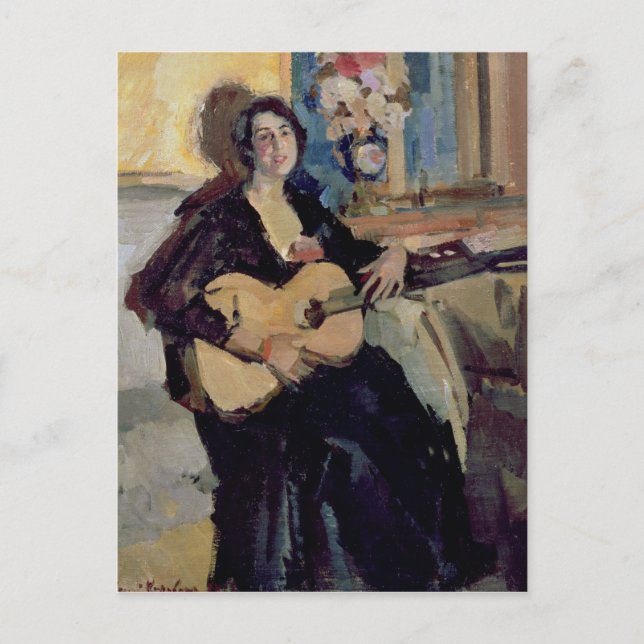 Lady with a Guitar, 1911 Postcard (Front)