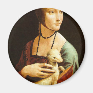 Lady with an Ermine by Leonardo Da Vinci c. 1490 Magnet