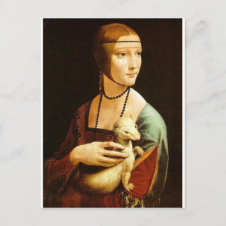 Lady with an Ermine by Leonardo Da Vinci c. 1490 Postcard