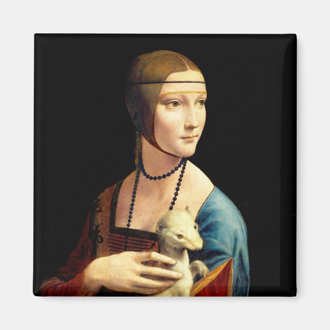 Lady with an Ermine by Leonardo Da Vinci Magnet (Front)