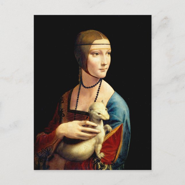Lady with an Ermine by Leonardo Da Vinci Postcard (Front)