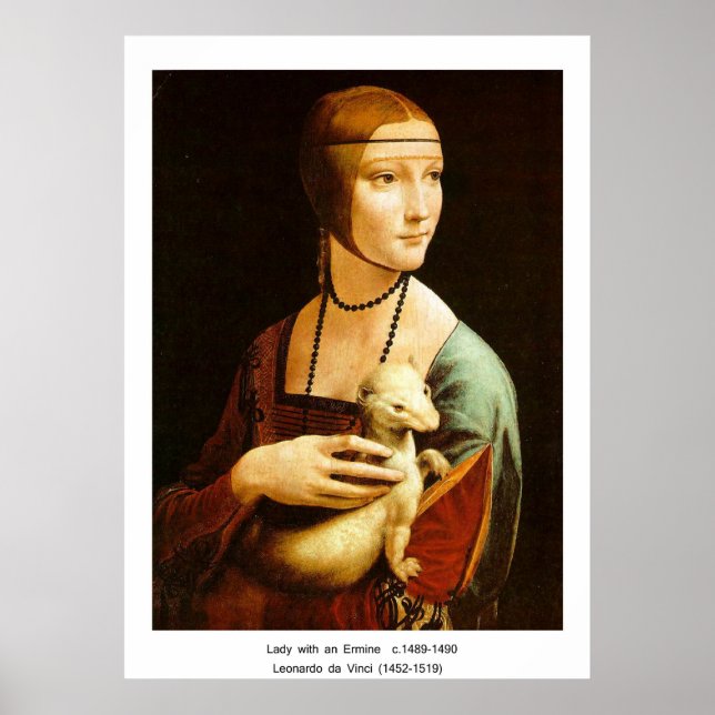 Lady with an Ermine, Leonardo Da Vinci Poster (Front)