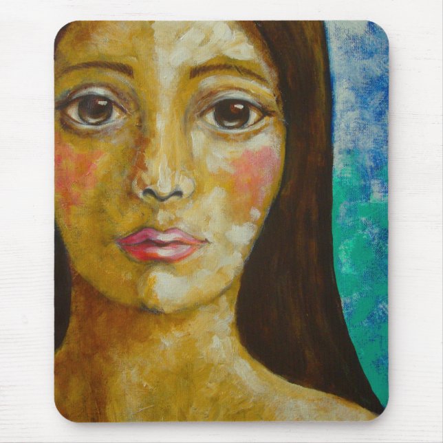 LADY with BIG EYES MOUSE PAD (Front)