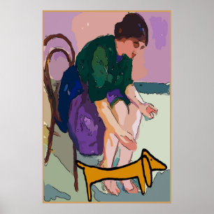 Lady with Dachshund Poster