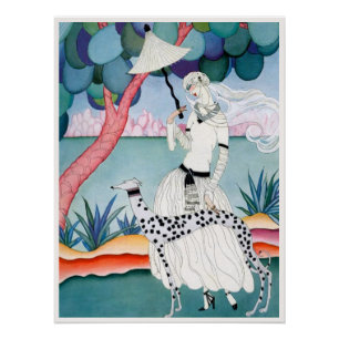Lady with Dalmatian Dog - Helen Dryden Poster