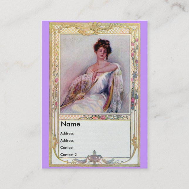 Lady with Fan Business Card (Front)