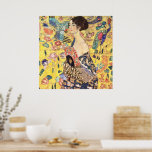 Lady with Fan by Gustav Klimt Poster<br><div class="desc">Woman with fan ( Dame mit Fächer) by Gustav Klimt,  1917/1918,  oil on canvas. This is a faithful photographic reproduction of a public domain work of art.</div>