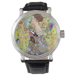 Lady with Fan by Gustav Klimt, Vintage Japonism Watch