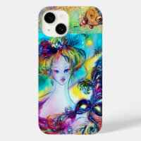 LADY WITH FEATHERED MASK Venetian Masquerade Night