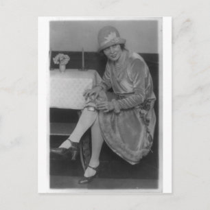 Lady With Flask 1926 Postcard