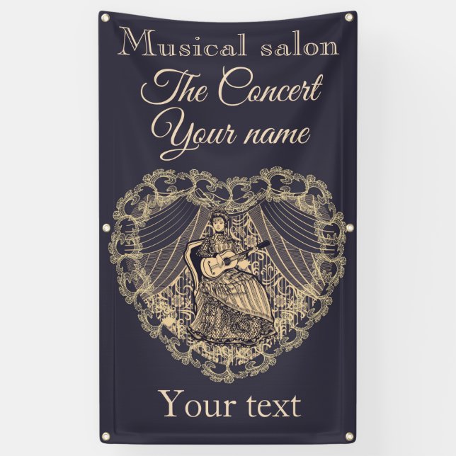 Lady with guitar banner (Vertical)